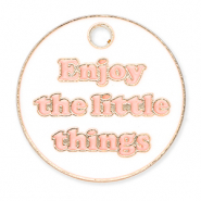 Ciondoli di metallo "Enjoy the little things" oro-bianco-rosa chiaro