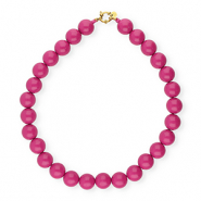 BY31&reg; Collane di perline acrilico 16mm lucido Rose violet 17-2624 TCX-oro