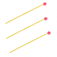 BY31® Componenti in acciaio inossidabile chiodini a testa pallina 35mm oro-rosa magenta