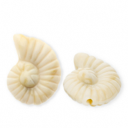 Perline in acrilico conchiglia beige-marrone