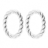 BY31® Orecchini in acciaio inossidabile ovale contorto argento