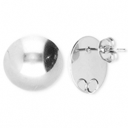 BY31® Componenti in acciaio inossidabile orecchini tonda con anellino argento