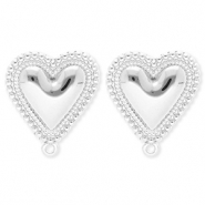 BY31® Componenti in acciaio inossidabile orecchini cuore con anellino argento