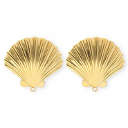 BY31® Componenti in acciaio inossidabile orecchini conchiglia con anellino oro