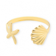 Bracciali in acciaio inossidabile bangle conchiglia & stella marina oro
