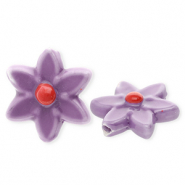 Perline di ceramica fiore malva scuro