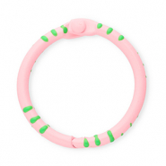Componenti colorati anello bris&eacute; portachiavi rosa chiaro-verde