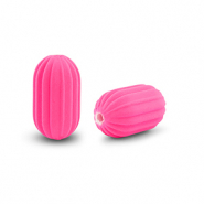 Perline in acrilico ovale rosa fucsia