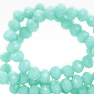 Perline sfaccettate 8x6 mm rondella turchese-effetto perlato