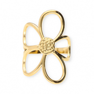 Anelli in acciaio inossidabile fiore oro