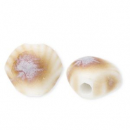 Perline di ceramica conchiglia biancastro-marrone chiaro