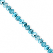 Perline sfaccettate 4x3mm rondella blu ottanio-effetto perlato