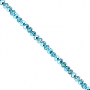 Perline sfaccettate 3x2mm rondella blu ottanio-effetto perlato