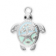 Ciondoli in acciaio inossidabile tartaruga argento-verde menta-blu chiaro