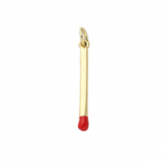 Metallo TQ in ottone ciondolo lucifero oro-rosso