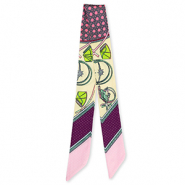 Bandana foulard con stampa vivace rosa chiaro-giallo chiaro-viola