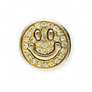 Broches smiley con strass oro-cristallo