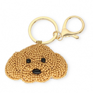 Portachiavi cane oro-marrone chiaro-negro