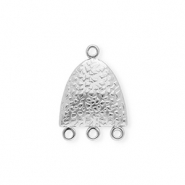 BY31® Componenti in acciaio inossidabile distanziatore semi-ovale con 4 anellini argento