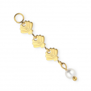 BY31&reg; Ciondoli con catena a conchiglia in acciaio inossidabile oro-bianco