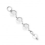 BY31&reg; Ciondoli con catena a conchiglia in acciaio inossidabile argento-bianco