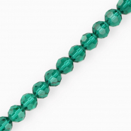 Perline sfaccettate tonde 10 mm verde ottanio