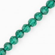Perline sfaccettate tonde 12 mm verde ottanio