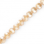 Perline sfaccettate tonde 14 mm beige-effetto perlato