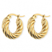 BY31&reg; Orecchini in acciaio inossidabil a cerchio spirale oro