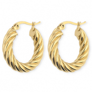 BY31&reg; Orecchini in acciaio inossidabil a cerchio spirale oro