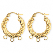 BY31&reg; Componenti in acciaio inossidabile orecchini spirale con 3 anellini oro