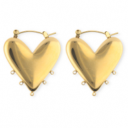 BY31&reg; Componenti in acciaio inossidabile orecchini cuore con 5 anellini oro