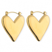 BY31&reg; Orecchini in acciaio inossidabil a cerchio cuore oro