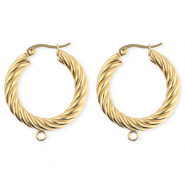 BY31&reg; Componenti in acciaio inossidabile orecchini spirale con anellino oro