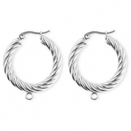 BY31&reg; Componenti in acciaio inossidabile orecchini spirale con anellino argento
