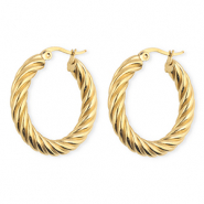 BY31&reg; Orecchini in acciaio inossidabil a cerchio spirale oro