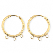 BY31&reg; Componenti in acciaio inossidabile orecchini spirale con 3 anellini oro