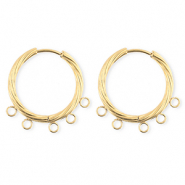 BY31&reg; Componenti in acciaio inossidabile orecchini spirale con 5 anellini oro