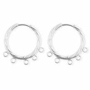 BY31&reg; Componenti in acciaio inossidabile orecchini spirale con 5 anellini argento