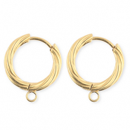 BY31&reg; Componenti in acciaio inossidabile orecchini spirale con anellino oro
