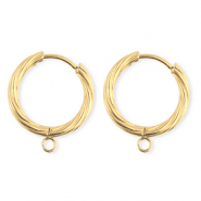 BY31&reg; Componenti in acciaio inossidabile orecchini spirale con anellino oro