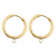 BY31&reg; Componenti in acciaio inossidabile orecchini spirale con anellino oro