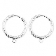 BY31&reg; Componenti in acciaio inossidabile orecchini spirale con anellino argento