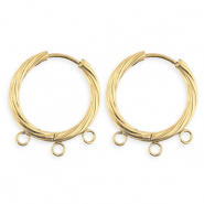 BY31&reg; Componenti in acciaio inossidabile orecchini spirale con 3 anellini oro