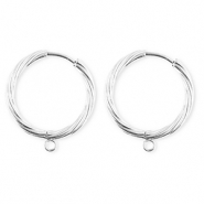 BY31&reg; Componenti in acciaio inossidabile orecchini spirale con anellino argento