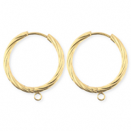BY31&reg; Componenti in acciaio inossidabile orecchini spirale con anellino oro