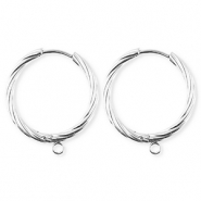 BY31&reg; Componenti in acciaio inossidabile orecchini spirale con anellino argento