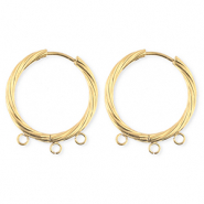 BY31&reg; Componenti in acciaio inossidabile orecchini spirale con 3 anellini oro