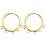 BY31&reg; Componenti in acciaio inossidabile orecchini spirale con 5 anellini oro