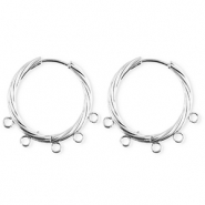 BY31&reg; Componenti in acciaio inossidabile orecchini spirale con 5 anellini argento